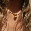 Vintage 18k Gold Amethyst Cabochon Enhancer Pendant
