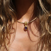 Vintage 18k Gold Amethyst Cabochon Enhancer Pendant