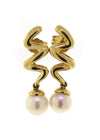 Vintage Zig Zag Pearl Earrings
