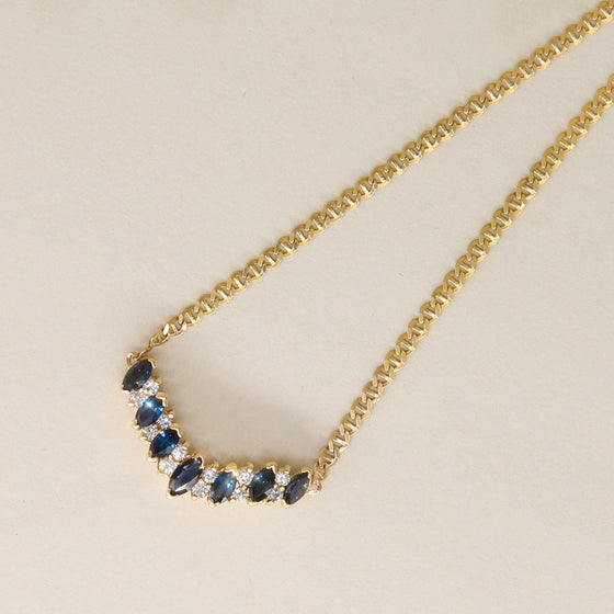 Vintage Sapphire Diamond Sailor Necklace